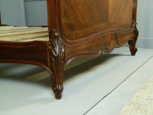 fig 3. French Walnut & Rosewood Double Bed c1890