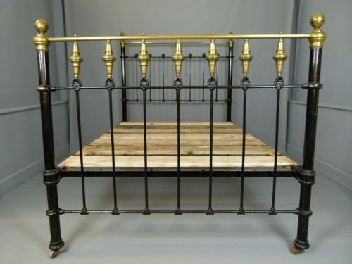 fig 1. Victorian Brass And Iron Black Double Bed