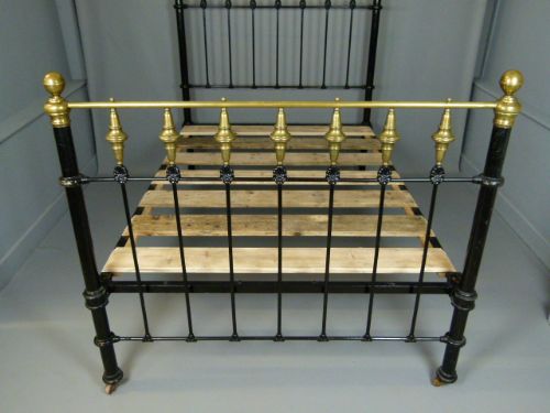 fig 2. Victorian Brass And Iron Black Double Bed