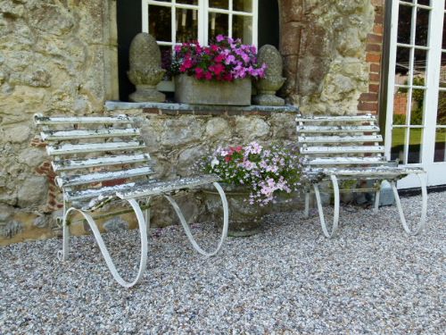 Elegant Pair of Victorian Wrought-iron Garden Chairs