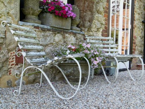 fig 1. Elegant Pair Of Victorian Wrought-Iron Garden Chairs