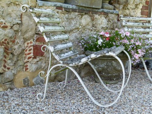 fig 2. Elegant Pair Of Victorian Wrought-Iron Garden Chairs