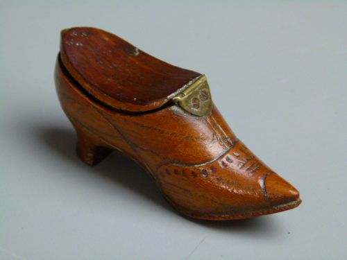 19th Century Treen Shoe Snuff Box