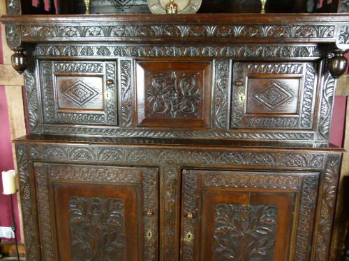 fig 3. Magnificent Welsh Carved Oak Cwpwrdd Tridarn Three-Part-Cupboard