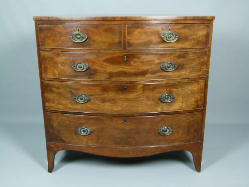 fig 2. Georgian Bow-front Mahogany Chest Of Drawers