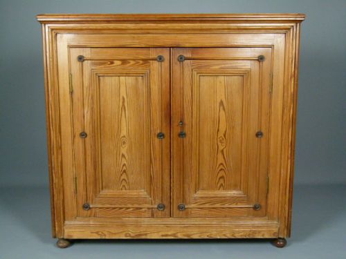 fig 1.  Victorian Pine Large Storage Cupboard Cabinet