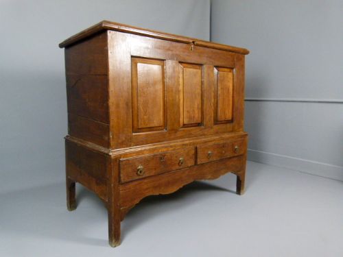 18thc Georgian Medium Oak Mule Chest