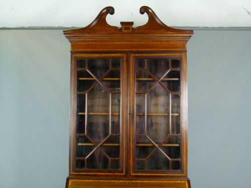 fig 2. Edwardian Sheraton Revival Mahogany Bureau-Bookcase