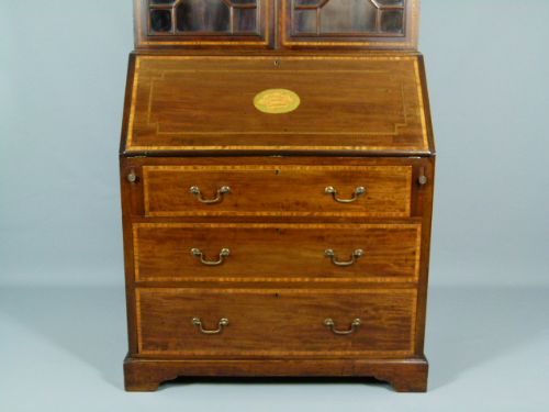 fig 5. Edwardian Sheraton Revival Mahogany Bureau-Bookcase