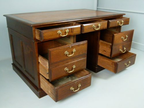 fig 2. Victorian Mahogany Pedestal Desk.