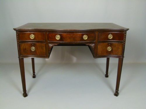 fig 1. Edwardian Serpentine Shaped Kneehole Desk