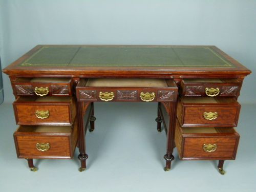 fig 3. Quality James Shoolbred & Co Victorian Mahogany Desk.