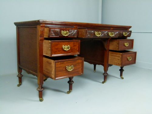 fig 4. Quality James Shoolbred & Co Victorian Mahogany Desk.