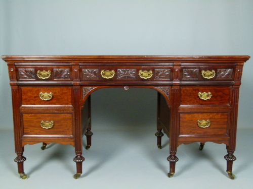 Quality James Shoolbred & Co Victorian Mahogany Desk.