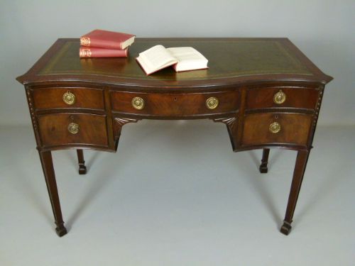 fig 4. Edwardian Serpentine Shaped Kneehole Desk