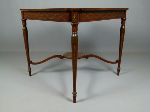fig 2. Elegant Victorian Sheraton Revival Painted Satinwood Centre Table