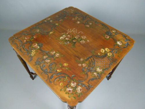 fig 3. Elegant Victorian Sheraton Revival Painted Satinwood Centre Table