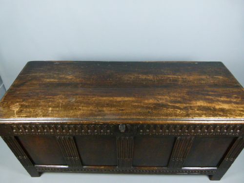 fig 2. Charming Large 17th Century Carved Oak Coffer