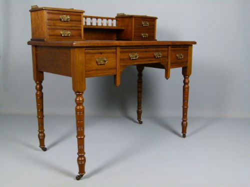 Late Victorian Oak Writing Table/desk