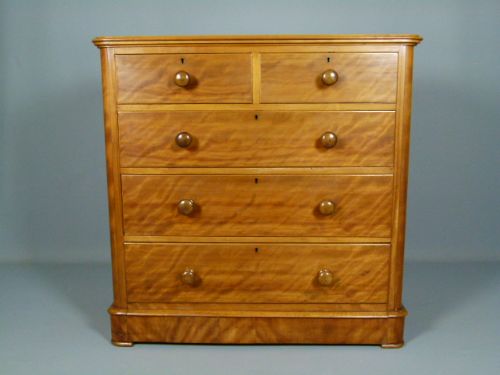 fig 1. Lovely Victorian Satinwood Chest Of Drawers.