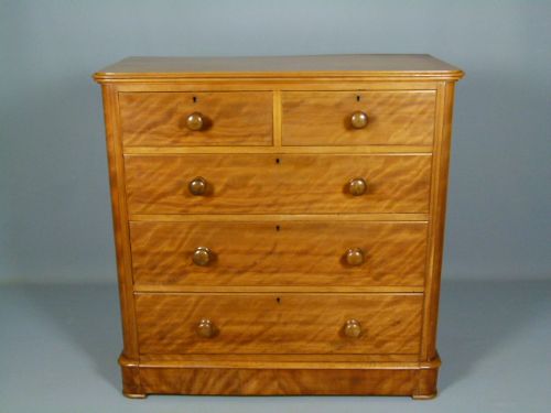 fig 2. Lovely Victorian Satinwood Chest Of Drawers.