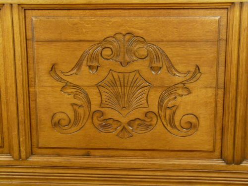 fig 3. French Carved Light Oak Double Bed c1890
