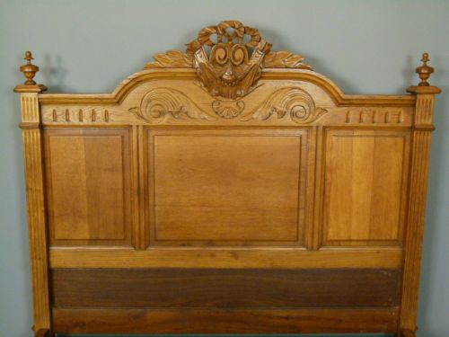 fig 4. French Carved Light Oak Double Bed c1890