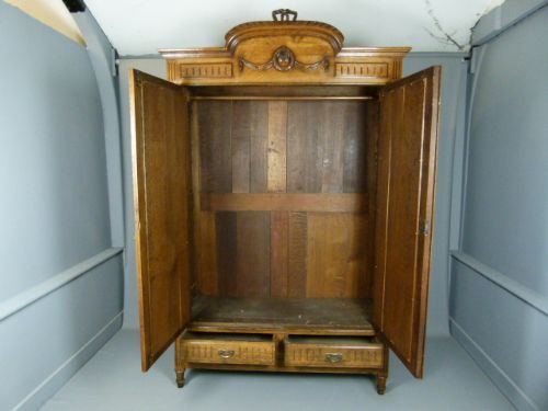 fig 2. Imposing French Oak 19thc Mirrored Double Armoire
