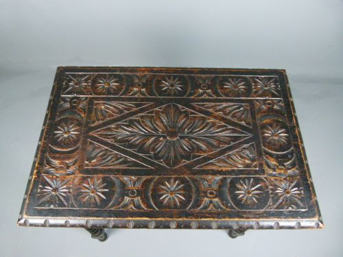 fig 1. Victorian Carved Barley-Twist Oak Side Occasional Table