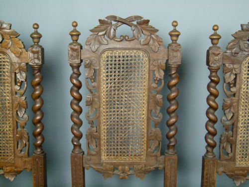 fig 3. Victorian Set Of Six Carved Oak Dining Chairs