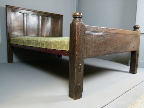 fig 1. Wonderful Rare Early 18th Century Oak Double Bed c1700