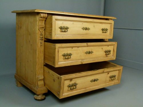 fig 3. Pretty 19th Century Continental Pine Chest Of Drawers