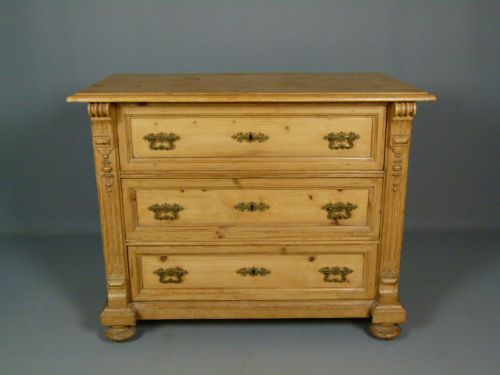 fig 1. Pretty 19th Century Continental Pine Chest Of Drawers