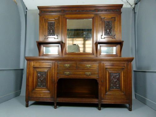 fig 1. Imposing Victorian Walnut Mirror-Back Sideboard