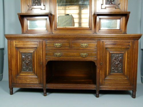 fig 2. Imposing Victorian Walnut Mirror-Back Sideboard
