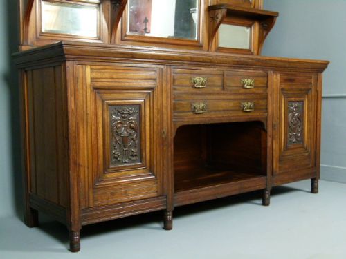 fig 3. Imposing Victorian Walnut Mirror-Back Sideboard