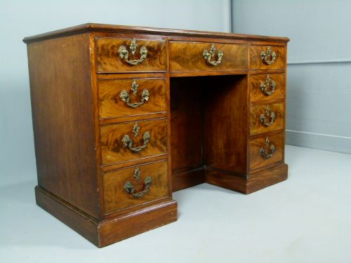 fig 3. Charming Georgian Mahogany Pedestal Desk