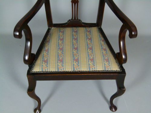 fig 1. Victorian Art Nouveau Mahogany High Back Arm Chair