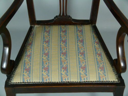 fig 2. Victorian Art Nouveau Mahogany High Back Arm Chair