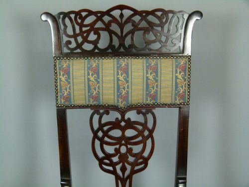 fig 3. Victorian Art Nouveau Mahogany High Back Arm Chair