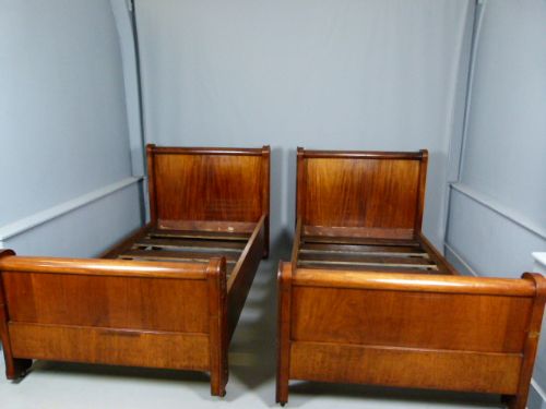 fig 1. Pair Of Figured Mahogany French Single Daybeds
