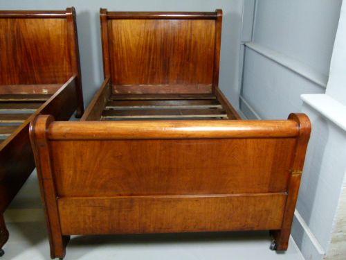 fig 2. Pair Of Figured Mahogany French Single Daybeds