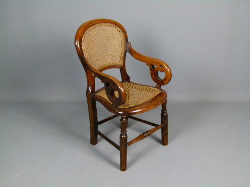 fig 1. Victorian Oak & Cane Childs Chair