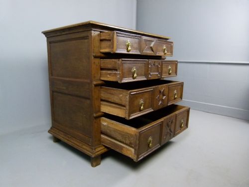 fig 2. Superb 17th Century Oak Chest Of Drawers
