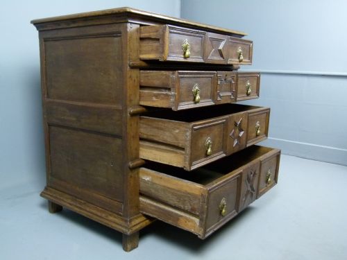 fig 3. Superb 17th Century Oak Chest Of Drawers