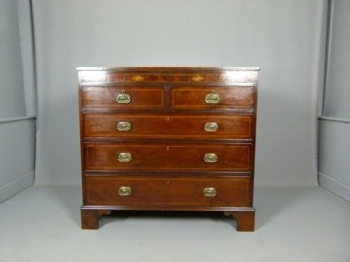 fig 1. Georgian Mahogany & Marquetry Chest Of Drawers