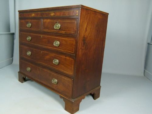 fig 3. Georgian Mahogany & Marquetry Chest Of Drawers