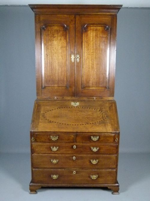 Georgian Oak Bureau Bookcase