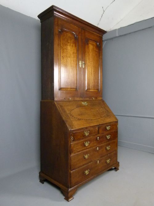 fig 1. Georgian Oak Bureau Bookcase