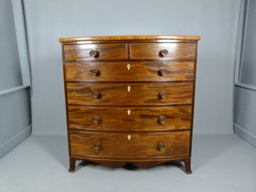fig 1. Fine Regency Mahogany Bow-Front Chest Of Drawers